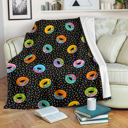 Donut Pattern Print Design DN012 Fleece Blanket