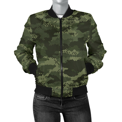 Army Camouflage Pattern Print Design 02 Women's Bomber Jacket