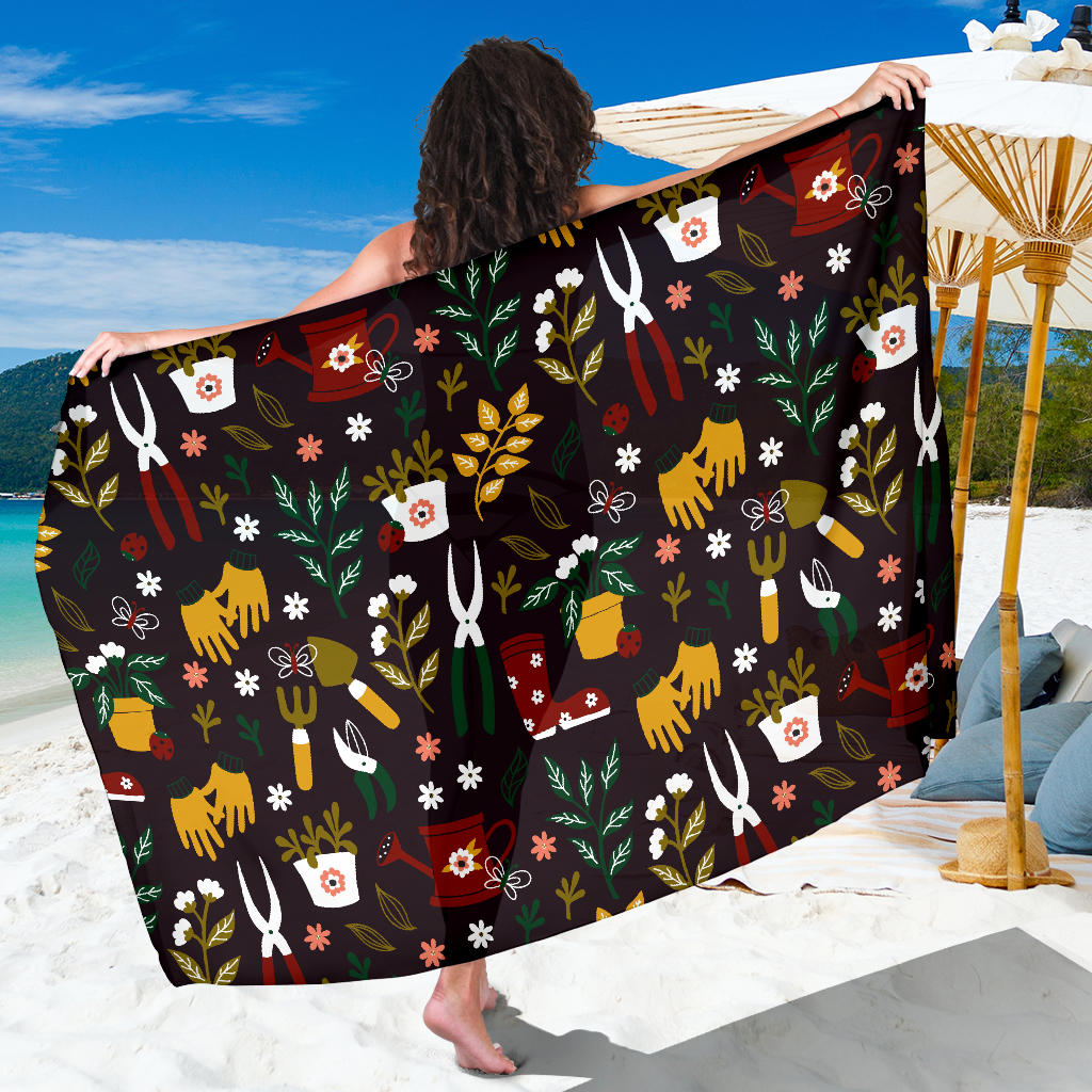 Gardening Pattern Print Design G05 Sarong Pareo Wrap