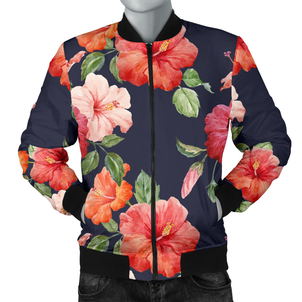 Tropical Flower Pattern Print Design TF020 Men Bomber Jacket