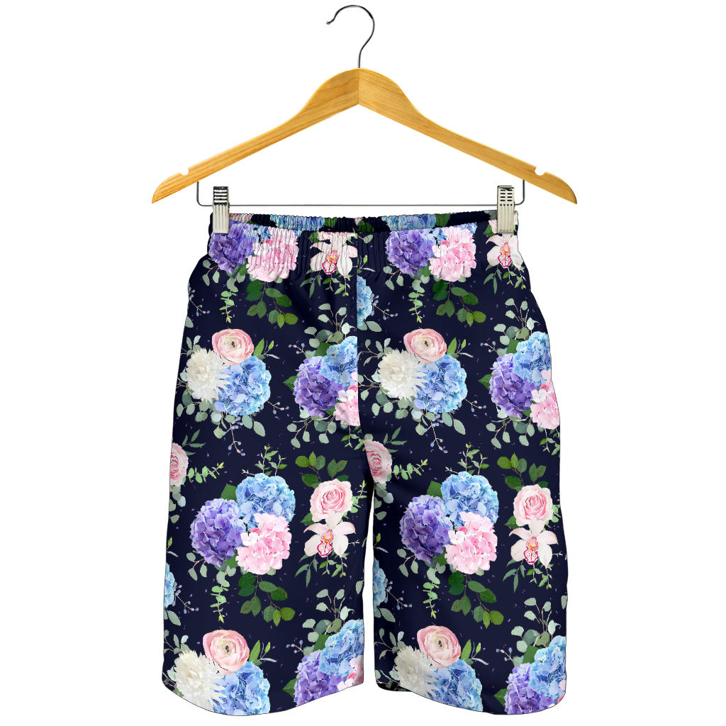 Hydrangea Pattern Print Design HD01 Mens Shorts