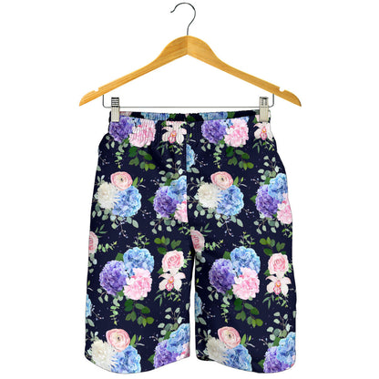 Hydrangea Pattern Print Design HD01 Mens Shorts
