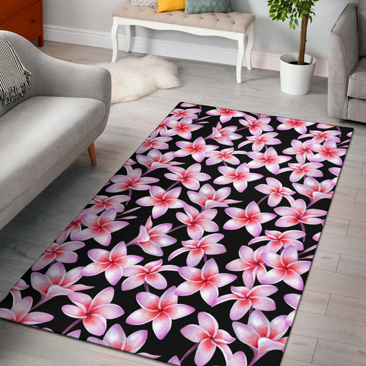 Pink Plumeria Pattern Print Design PM09 Area Rugs