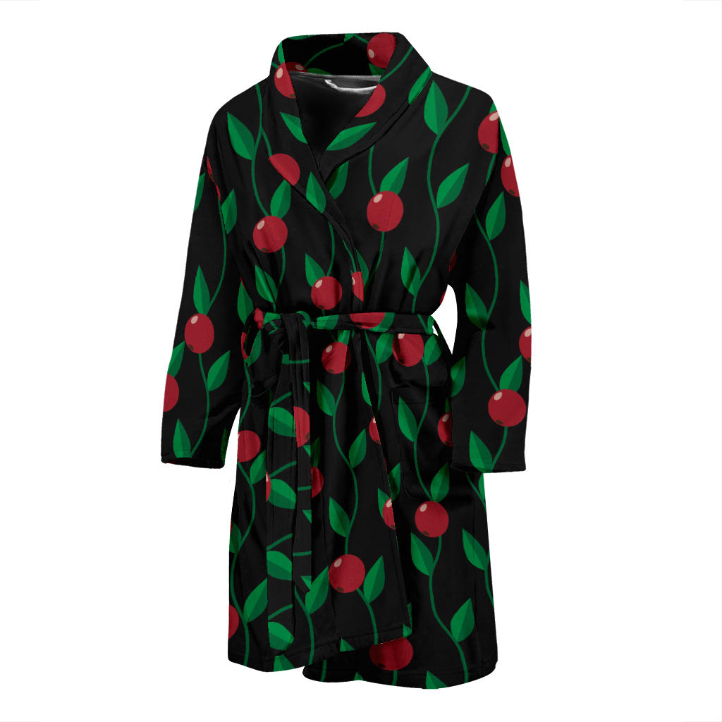 Cranberry Pattern Print Design CB01 Men Bathrobe