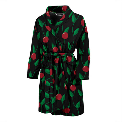 Cranberry Pattern Print Design CB01 Men Bathrobe