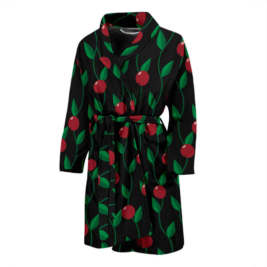Cranberry Pattern Print Design CB01 Men Bathrobe