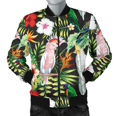 Tropical Flower Pattern Print Design TF03 Men Bomber Jacket