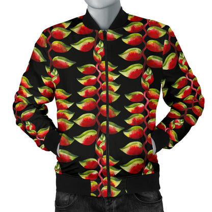 Heliconia Pattern Print Design HL05 Men Bomber Jacket