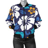 Hibiscus Pattern Print Design HB030 Women Bomber Jacket