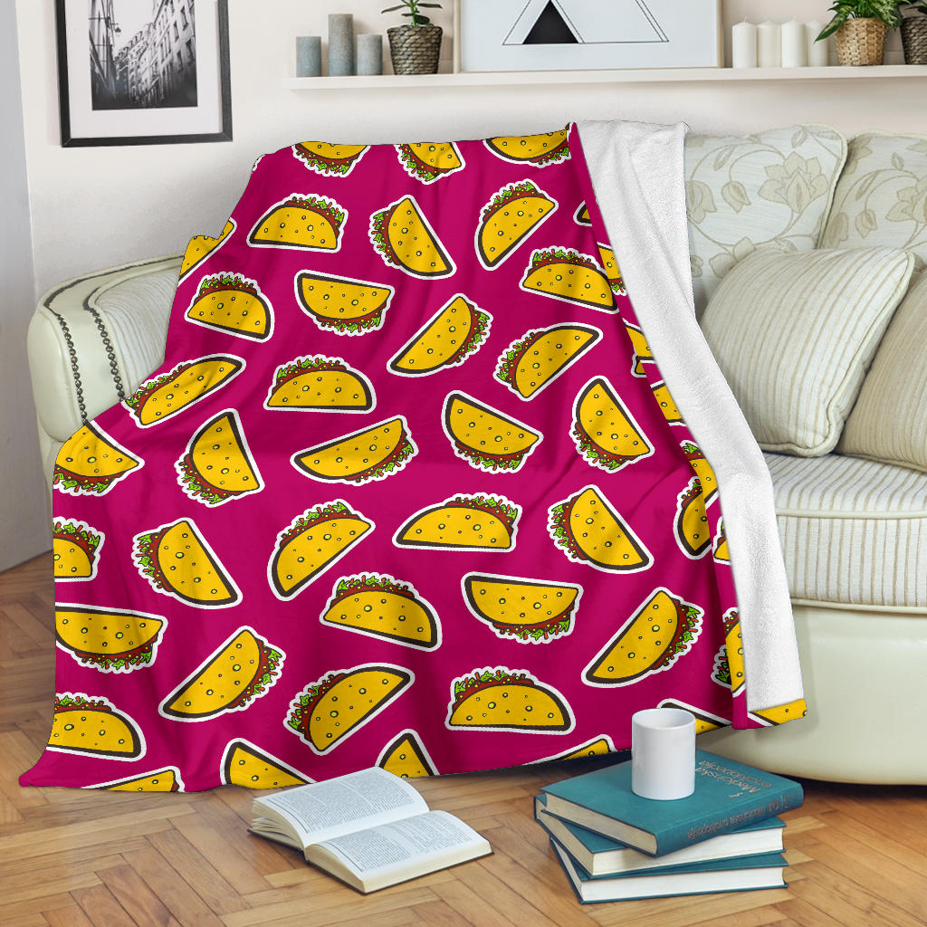 Taco Pattern Print Design TC01 Fleece Blanket