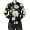 Daisy Pattern Print Design DS07 Women Bomber Jacket