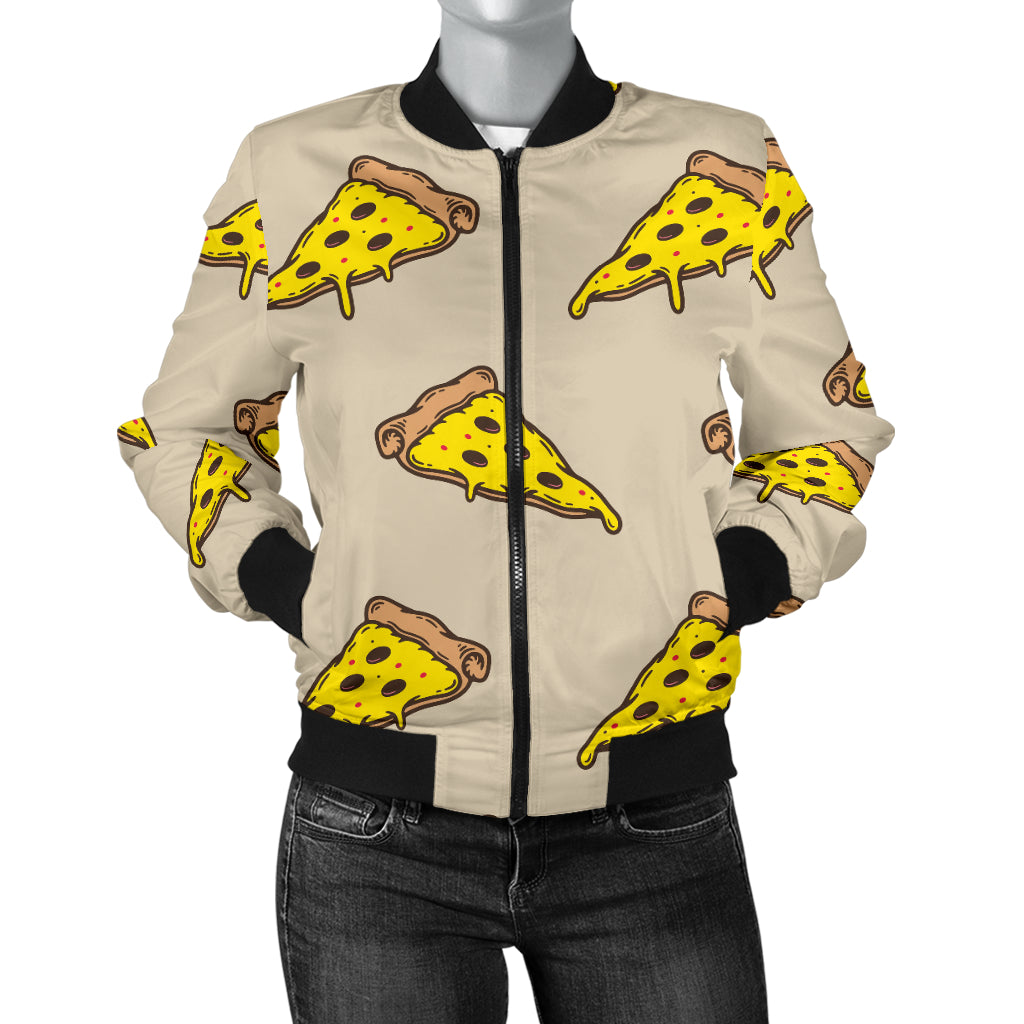 Pizza Pattern Print Design A04 Women's Bomber Jacket