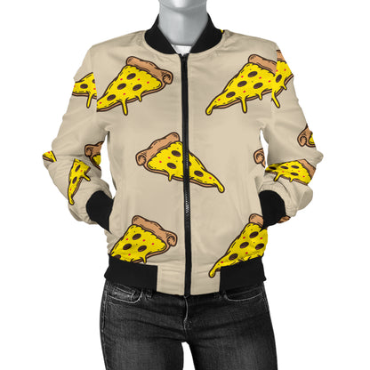 Pizza Pattern Print Design A04 Women's Bomber Jacket