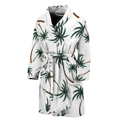 Palm Tree Pattern Print Design PT07 Men Bathrobe