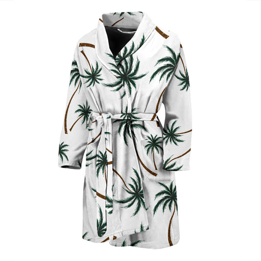 Palm Tree Pattern Print Design PT07 Men Bathrobe
