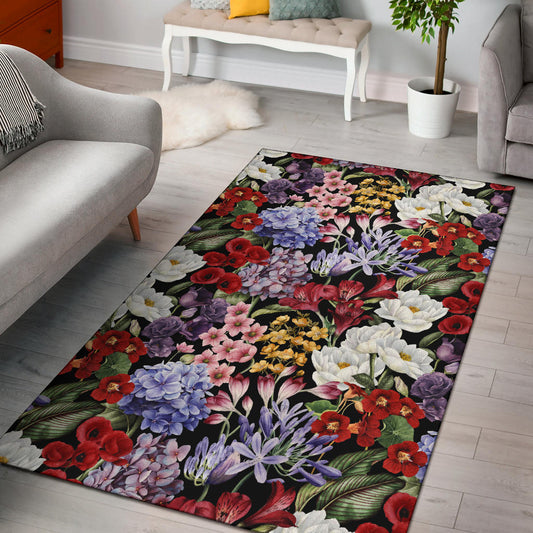 Summer Floral Pattern Print Design SF04 Area Rugs