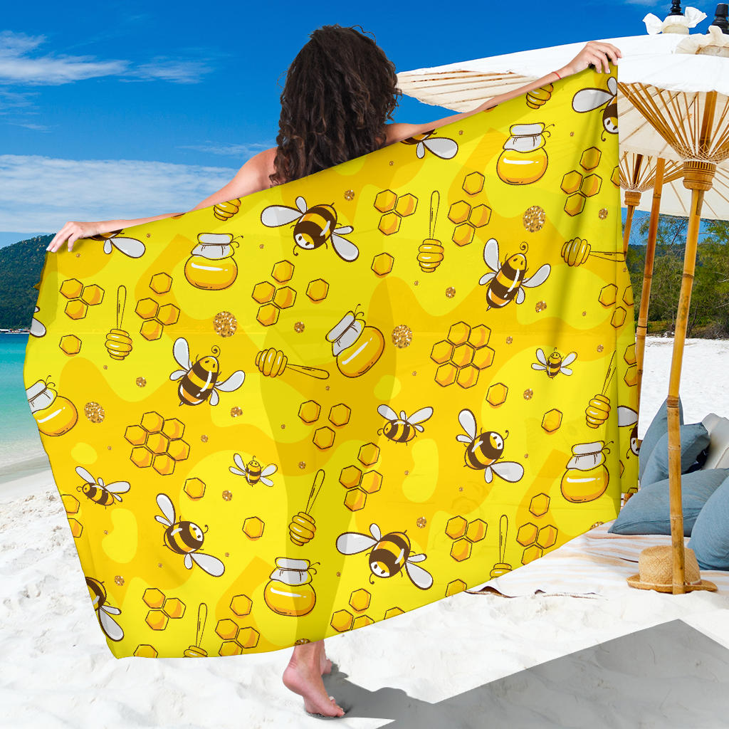 Bee Pattern Print Design BEE01 Sarong Pareo Wrap