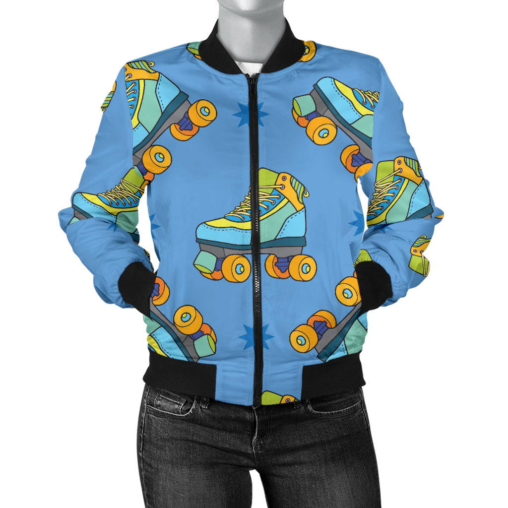 Roller skate Pattern Print Design A04 Women's Bomber Jacket