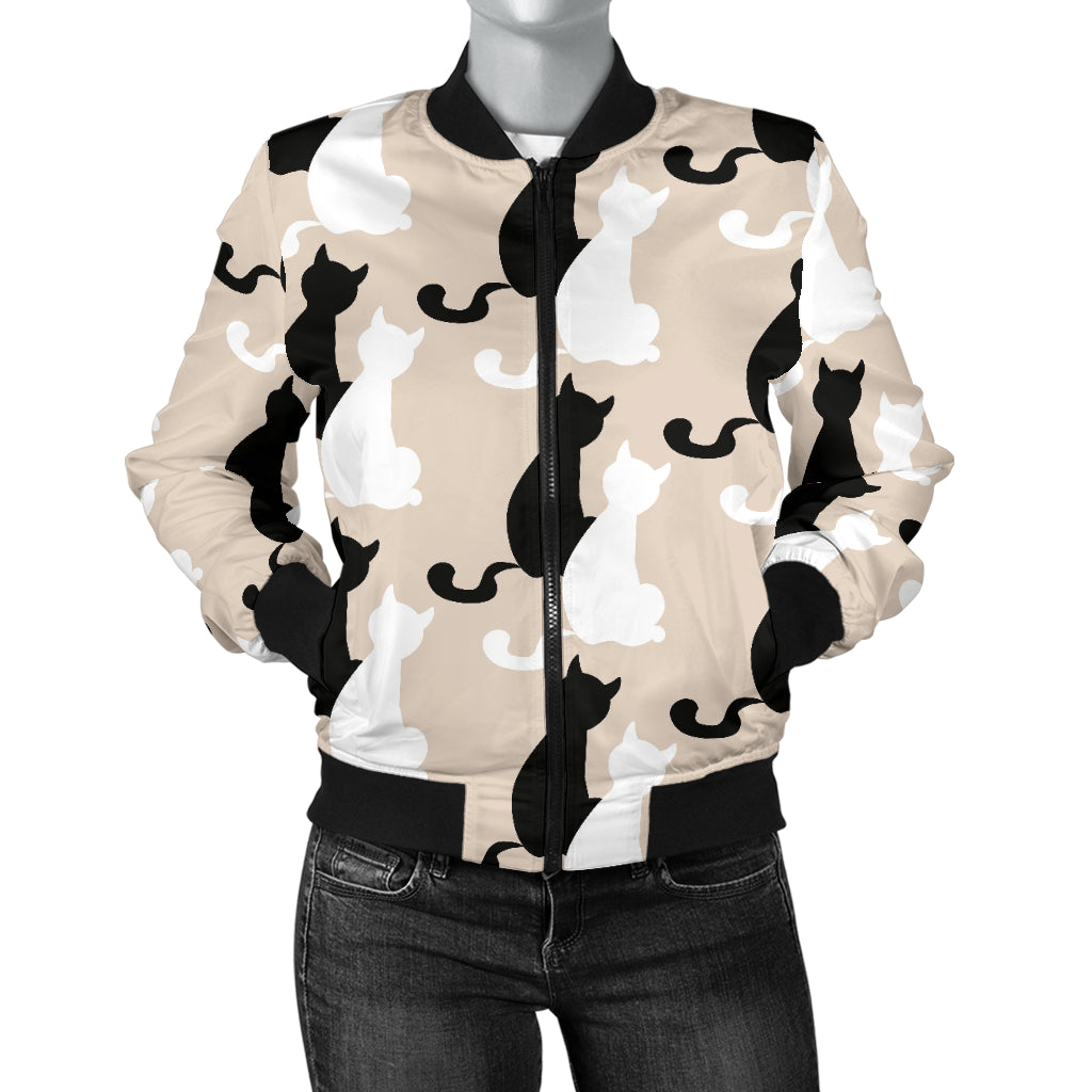 Cat Pattern Print Design 04 Women's Bomber Jacket