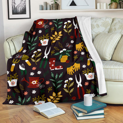 Gardening Pattern Print Design G05 Fleece Blanket