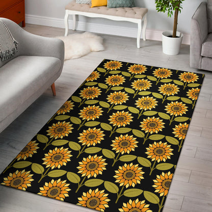 Sunflower Pattern Print Design SF015 Area Rugs