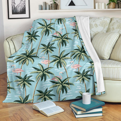 Palm Tree Pattern Print Design PT05 Fleece Blanket