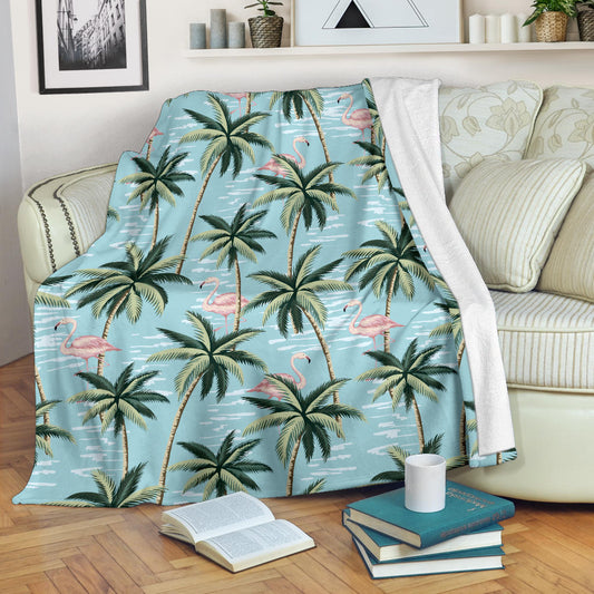 Palm Tree Pattern Print Design PT05 Fleece Blanket
