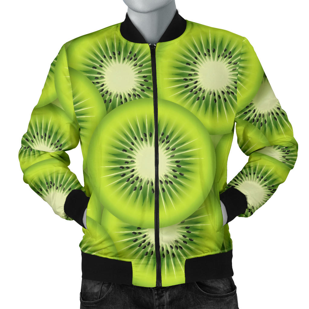 Kiwi Pattern Print Design KW01 Men Bomber Jacket