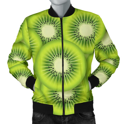 Kiwi Pattern Print Design KW01 Men Bomber Jacket