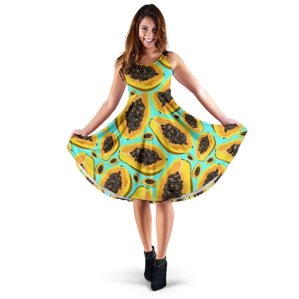Papaya Pattern Print Design PP03 Midi Dress