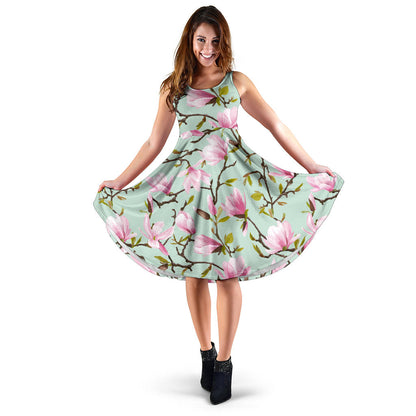 Magnolia Pattern Print Design MAG04 Midi Dress