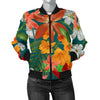 Amaryllis Pattern Print Design AL06 Women Bomber Jacket