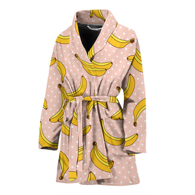 Banana Pattern Print Design BA06 Women Bathrobe