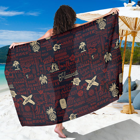 Hawaiian Themed Pattern Print Design H017 Sarong Pareo Wrap
