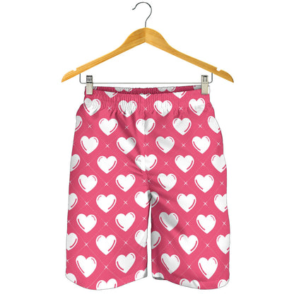 Heart Pattern Print Design HE07 Mens Shorts