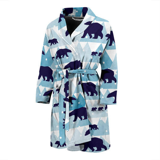 Bear Pattern Print Design BE01 Men Bathrobe