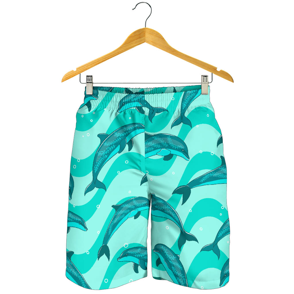 Dolphin Wave Print Mens Shorts