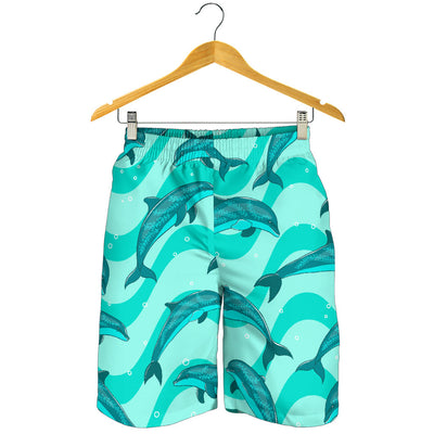 Dolphin Wave Print Mens Shorts