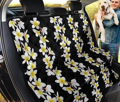 White Plumeria Pattern Print Design PM08 Rear Dog  Seat Cover