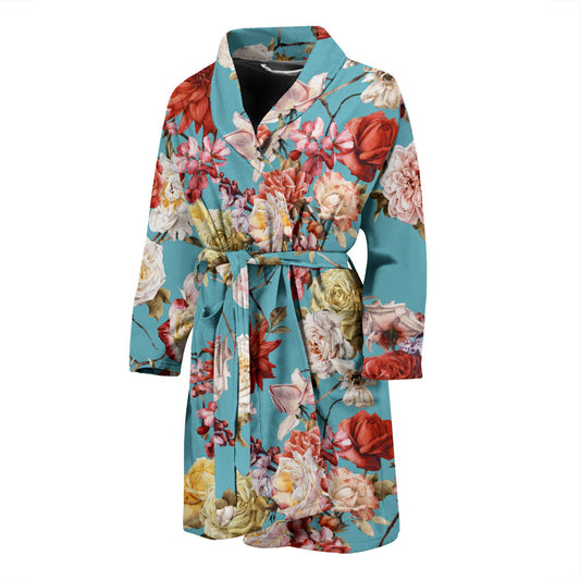 Summer Floral Pattern Print Design SF05 Men Bathrobe