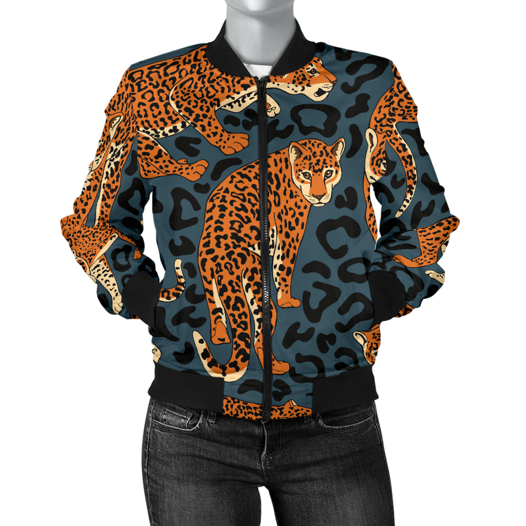 Jaguar Pattern Print Design 04 Women's Bomber Jacket