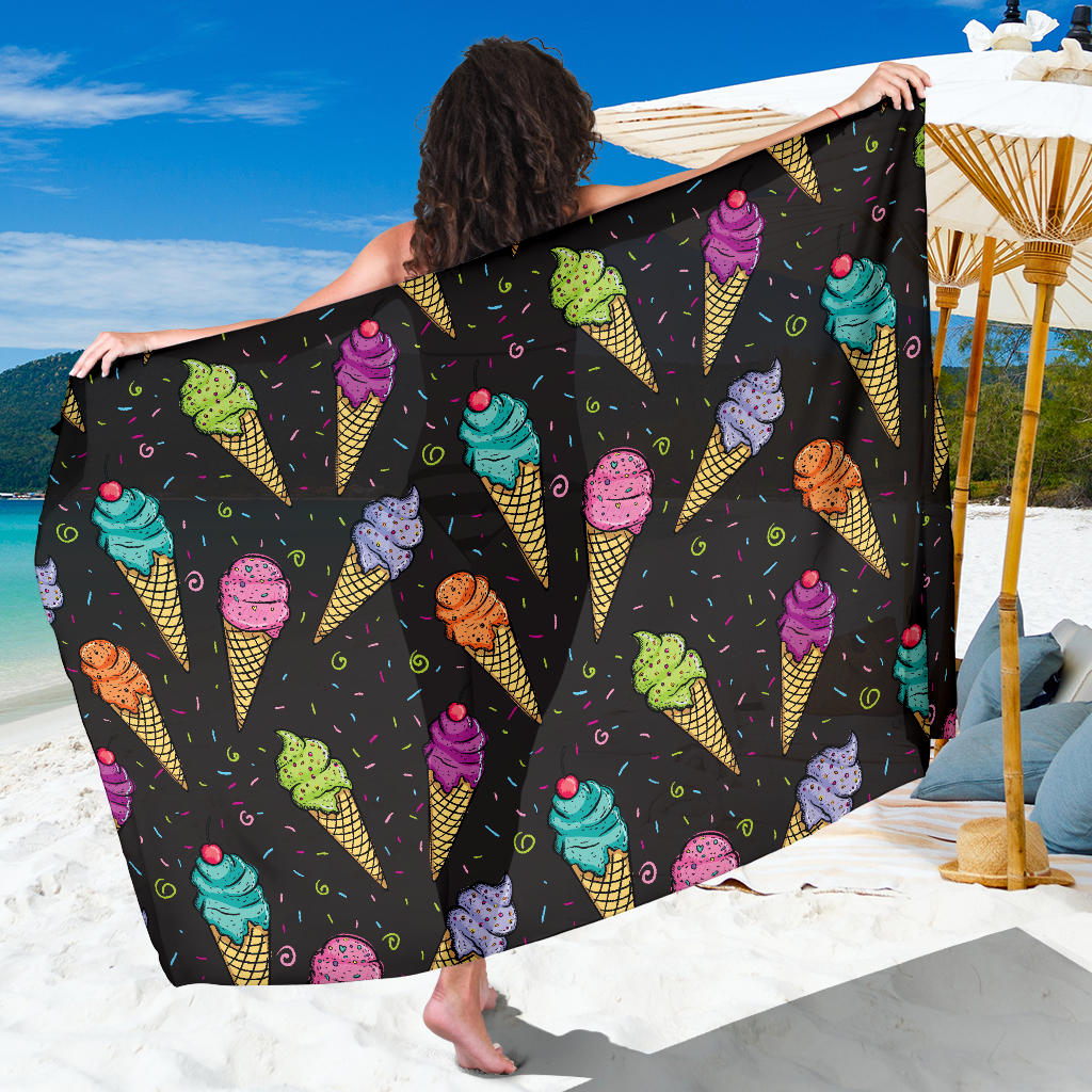 Ice Cream Pattern Print Design IC06 Sarong Pareo Wrap