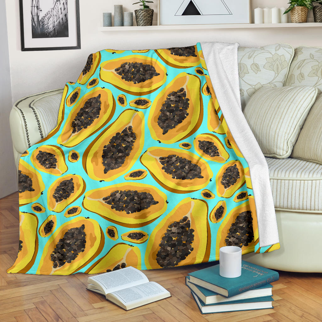 Papaya Pattern Print Design PP03 Fleece Blanket