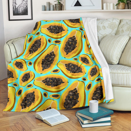 Papaya Pattern Print Design PP03 Fleece Blanket
