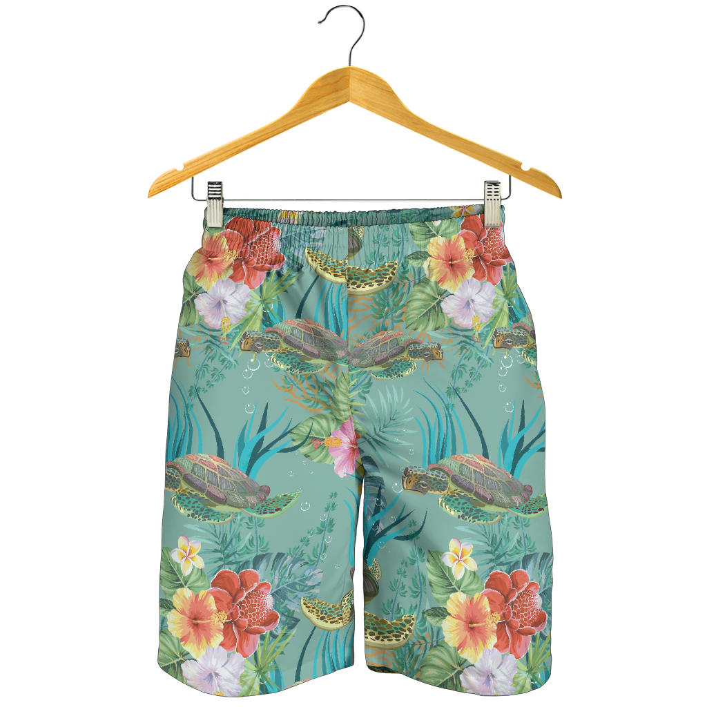 Sea Turtle Pattern Print Design T012 Mens Shorts