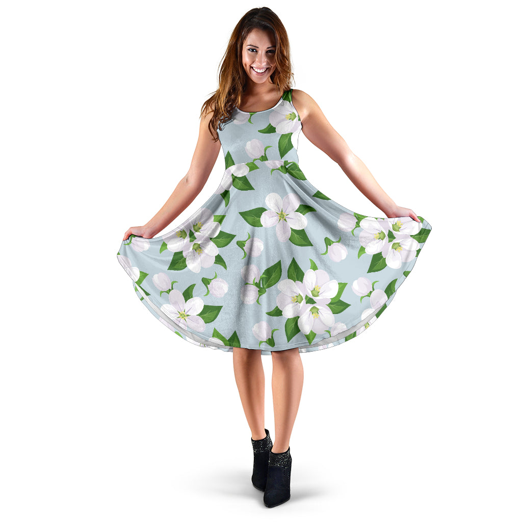 Apple blossom Pattern Print Design AB04 Midi Dress