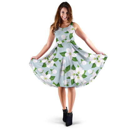 Apple blossom Pattern Print Design AB04 Midi Dress