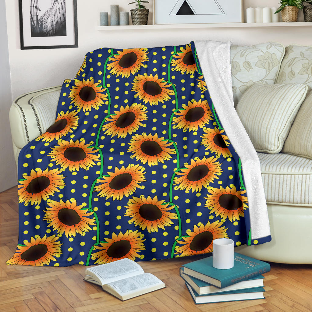 Sunflower Pattern Print Design SF03 Fleece Blanket