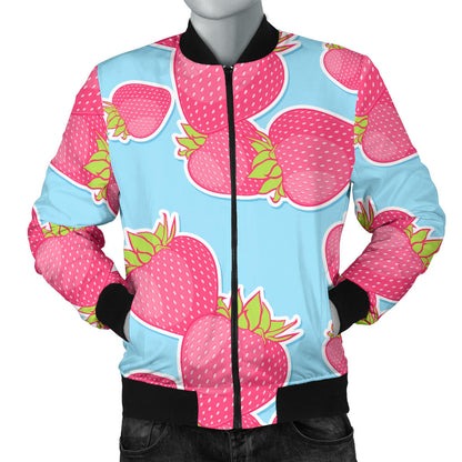 Strawberry Pattern Print Design SB04 Men Bomber Jacket