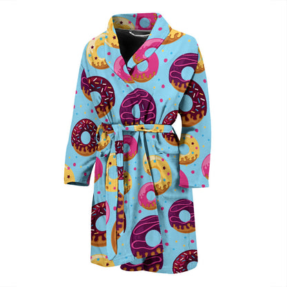 Donut Pattern Print Design DN07 Men Bathrobe